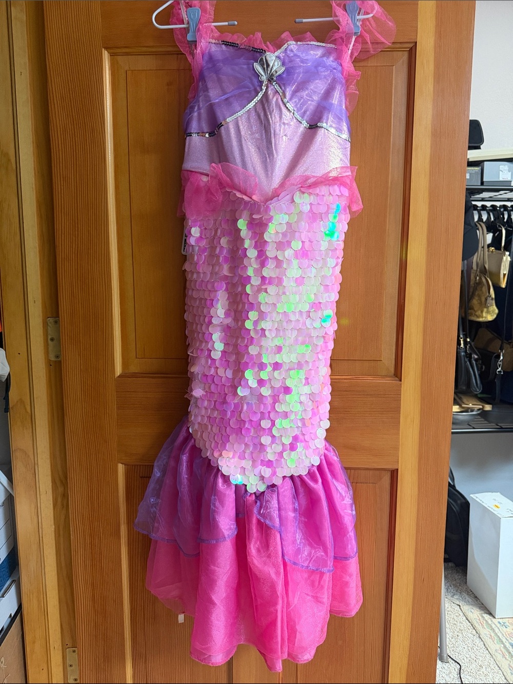 Girls Pink & Purple Mermaid Dress-Up Costume